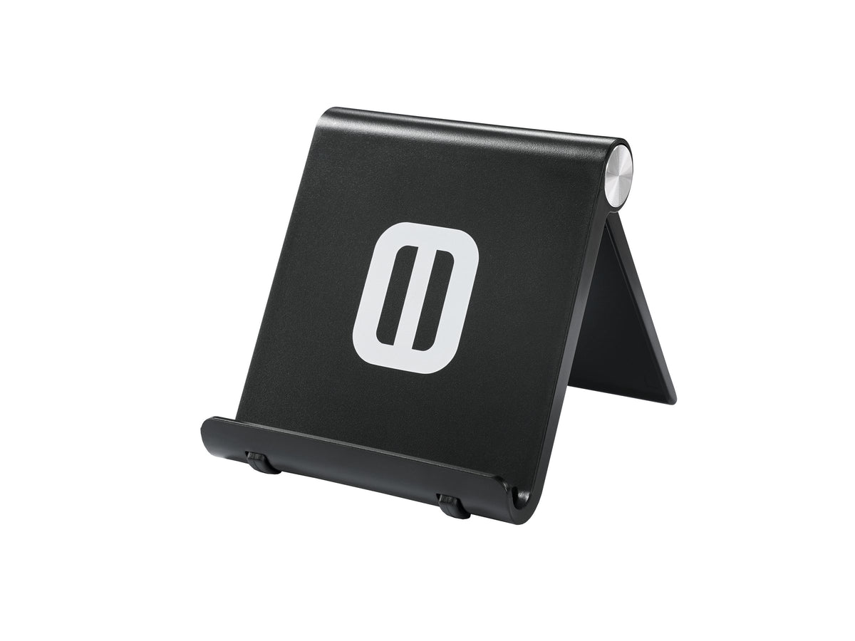 Combat Mirror phone stand, shown at 45 degrees from the front.