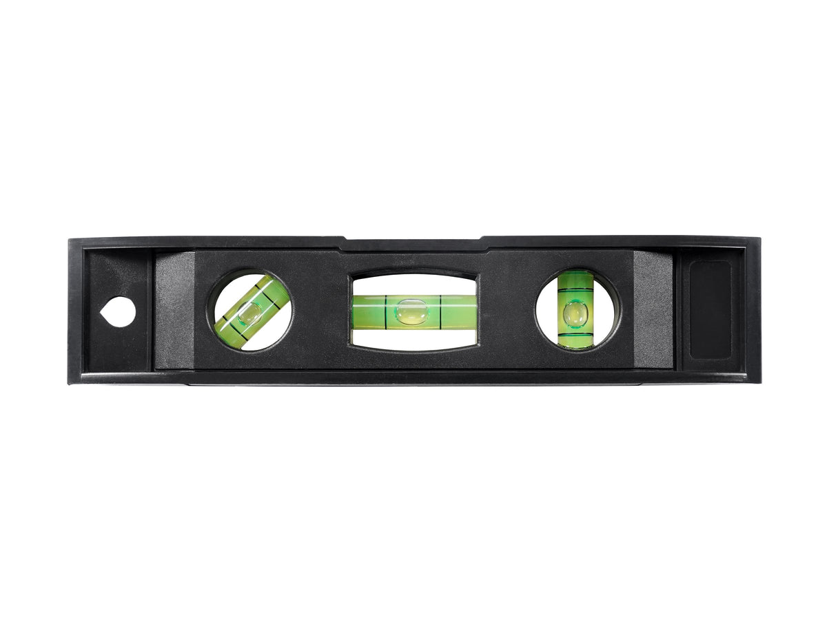 Spirit level supplied with the Combat Mirror, front view.