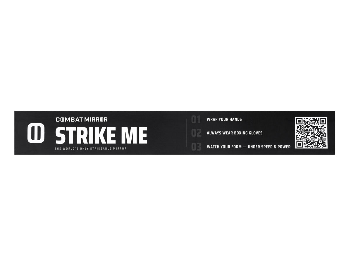 Combat Mirror Strike Me sticker, top view.