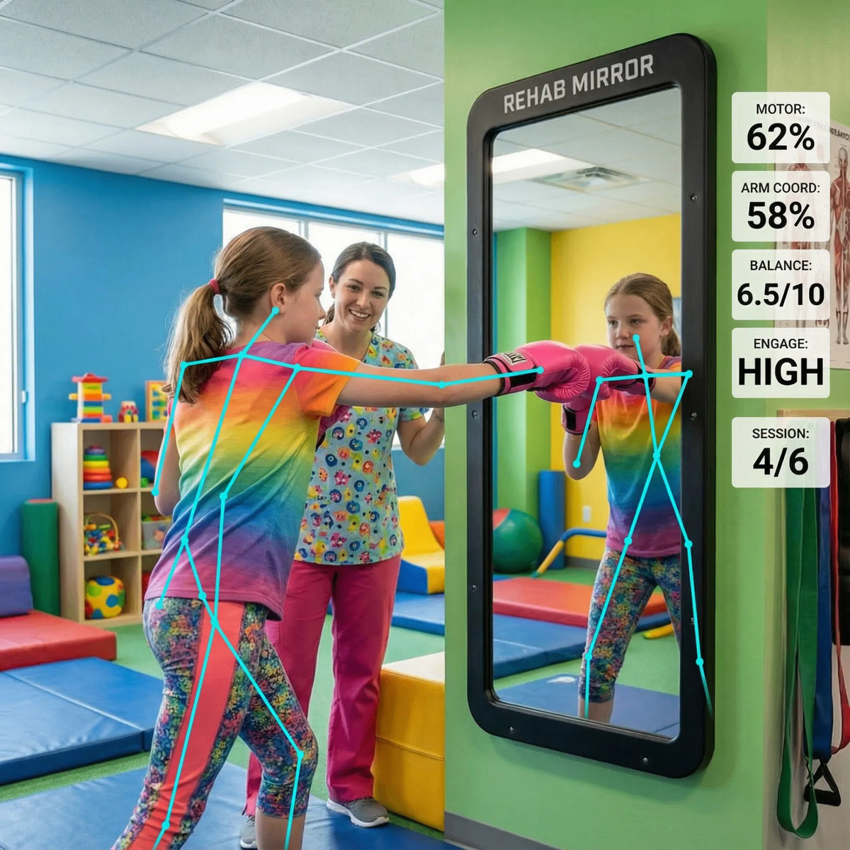 Combat Mirror Device for Healthcare: Pediatric rehabilitation with real-time biomechanical feedback